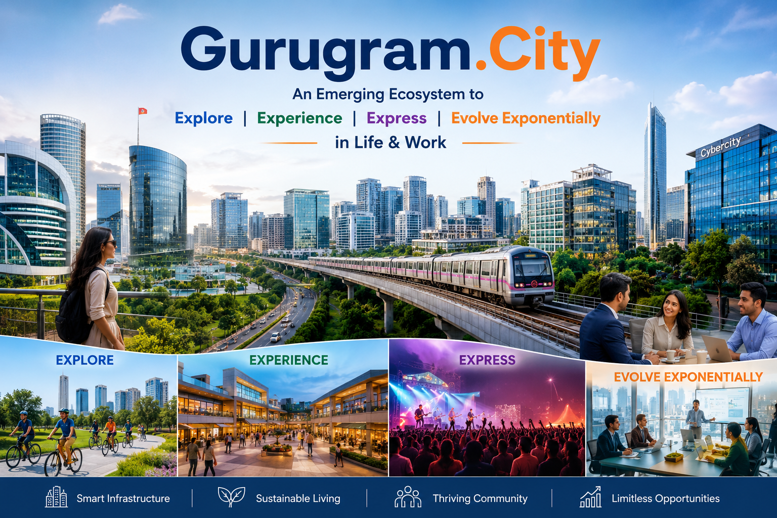 GuruGram.City - The Emerging Ecosystem! The Extra-Ordinary Ecosystem to Explore | Experience | Express | Evolve Exponentially in Life & Work